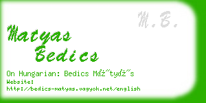 matyas bedics business card